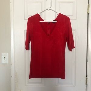 Express Red-Orange 3/4 Sleeve Sweater